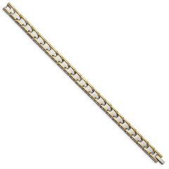 Chisel Stainless Steel Polished Yellow IP-plated 8.5 inch Link Bracelet SRB153-8.5