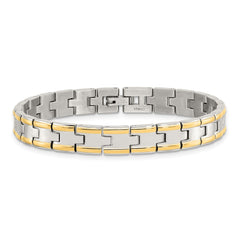 Chisel Stainless Steel Polished Yellow IP-plated 8.5 inch Link Bracelet SRB153-8.5