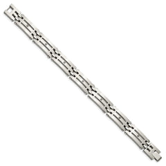 Chisel Stainless Steel Brushed and Polished with 1/10 carat Diamond 8.75 inch Bracelet SRB1532-8.75