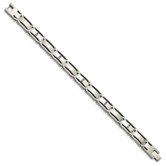 Chisel Stainless Steel Brushed and Polished with 1/10 carat Diamond 8.25 inch Bracelet SRB1534-8.25