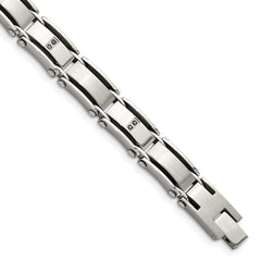 Chisel Stainless Steel Brushed and Polished with 1/10 carat Diamond 8.25 inch Bracelet SRB1534-8.25