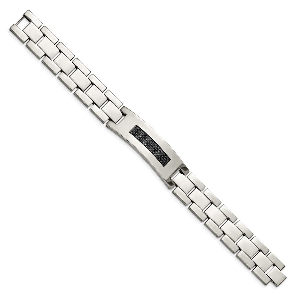 Chisel Stainless Steel Polished with 1/2 carat Diamond 8.25 inch Bracelet SRB1535-8.25