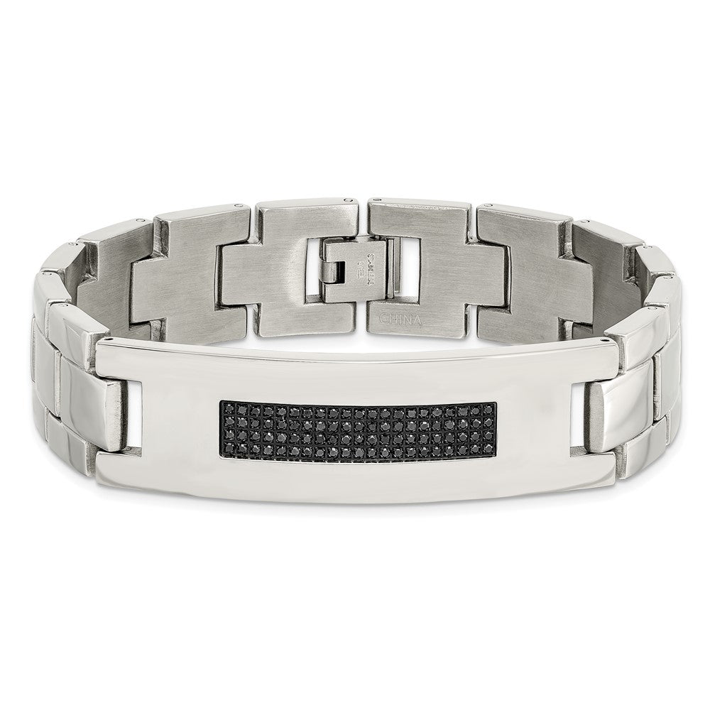 Chisel Stainless Steel Polished with 1/2 carat Diamond 8.25 inch Bracelet SRB1535-8.25