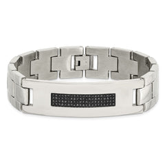 Chisel Stainless Steel Polished with 1/2 carat Diamond 8.25 inch Bracelet SRB1535-8.25