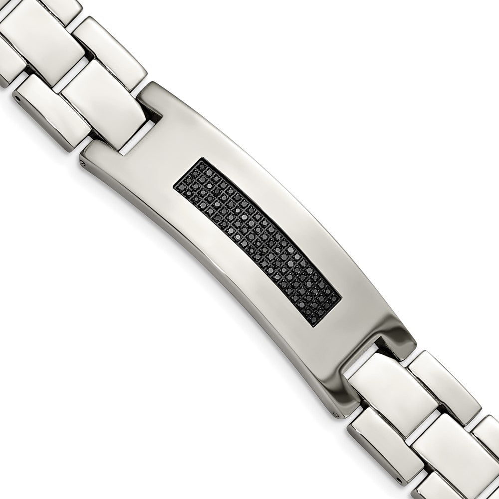 Chisel Stainless Steel Polished with 1/2 carat Diamond 8.25 inch Bracelet SRB1535-8.25