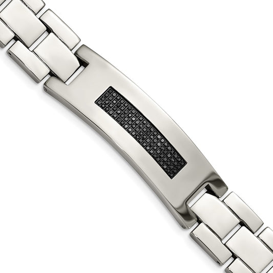 Chisel Stainless Steel Polished with 1/2 carat Diamond 8.25 inch Bracelet SRB1535-8.25
