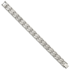 Chisel Stainless Steel Brushed Polished and Textured 8.75 inch Link Bracelet SRB155-8.75
