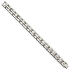 Chisel Stainless Steel Brushed and Polished 8.5 inch Link Bracelet SRB156-8.5