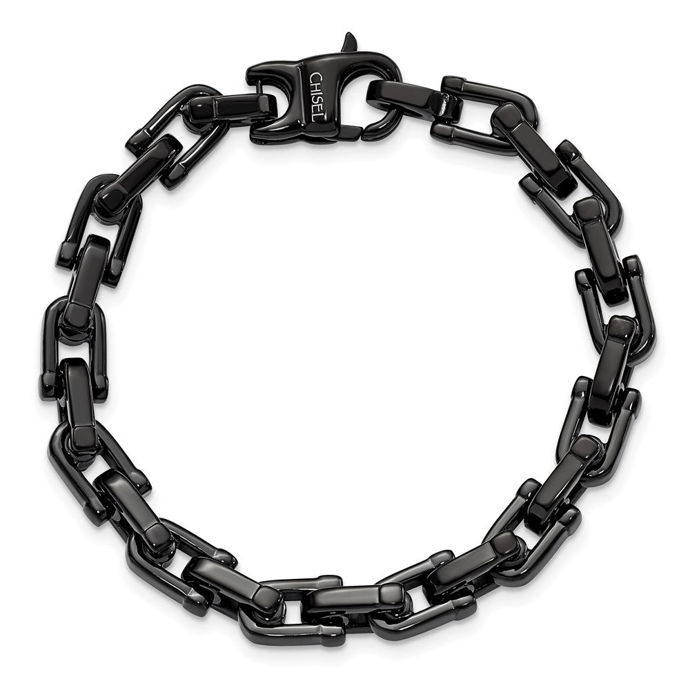 Chisel Stainless Steel Polished Black IP-plated 8.5 inch Fancy Link Bracelet SRB163-8.5