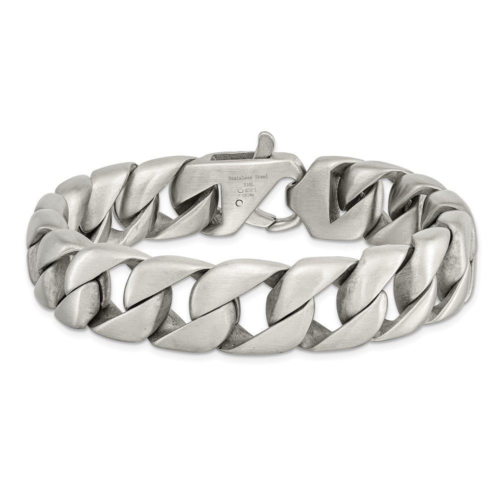 Chisel Stainless Steel Brushed 8.5 inch Curb Bracelet SRB1798-8.5