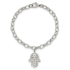 Chisel Stainless Steel Polished Chamseh/Hamsa 7 inch Bracelet SRB1850-7