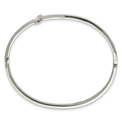 Chisel Stainless Steel Polished Sideways Cross Hinged Bangle SRB1852