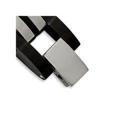 Chisel Stainless Steel Brushed with Black Rubber Inlay Black IP-plated Edges 8.25 inch Bracelet SRB1902-8.25