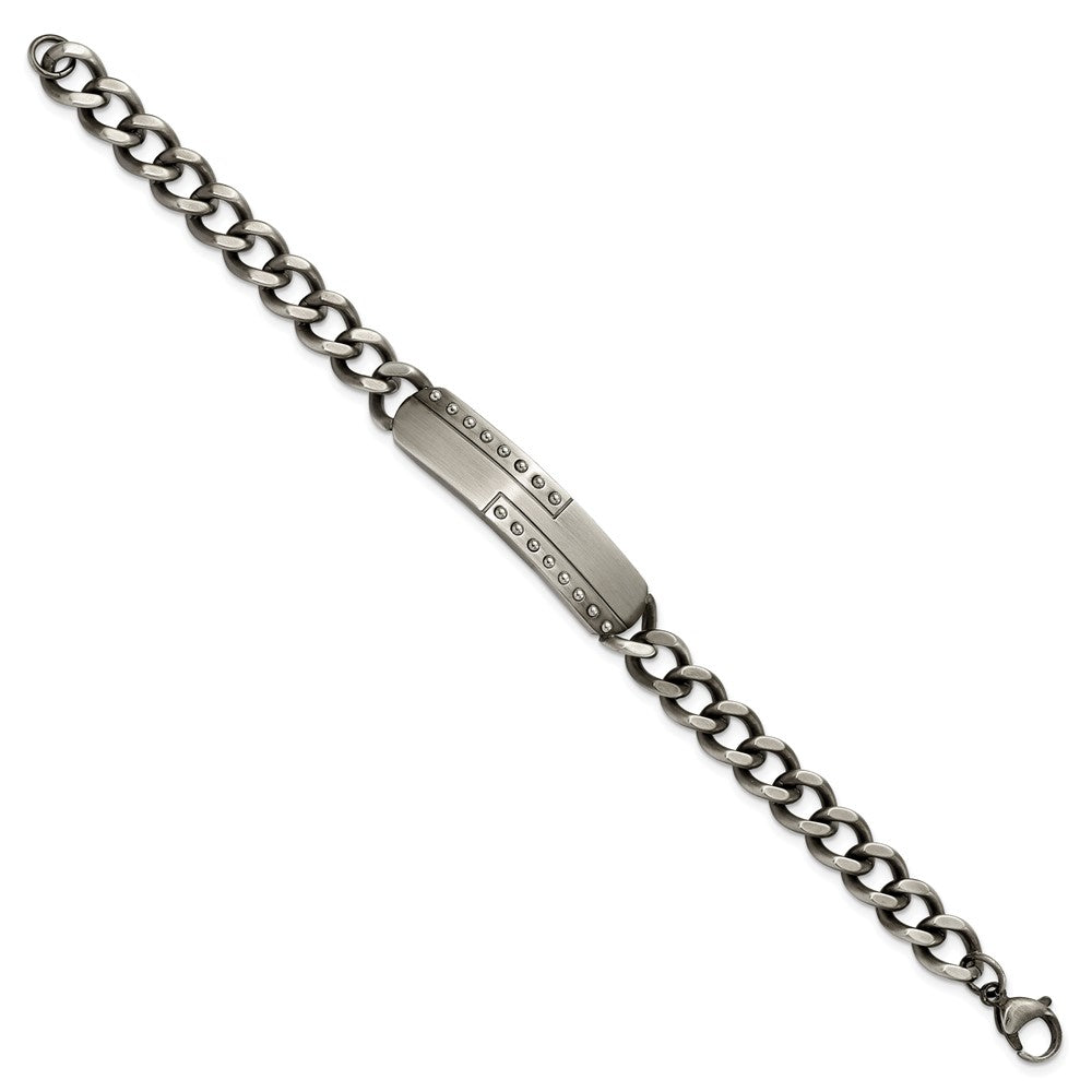 Chisel Stainless Steel Matte Finish Gun Metal IP-plated 9 inch ID Bracelet SRB1928-9