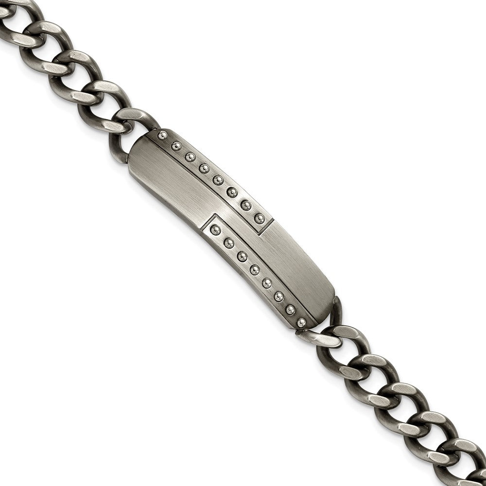 Chisel Stainless Steel Matte Finish Gun Metal IP-plated 9 inch ID Bracelet SRB1928-9