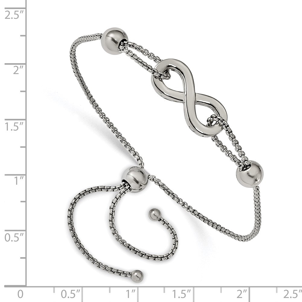 Chisel Stainless Steel Polished Infinity Symbol Adjustable Bracelet SRB1953