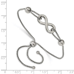 Chisel Stainless Steel Polished Infinity Symbol Adjustable Bracelet SRB1953