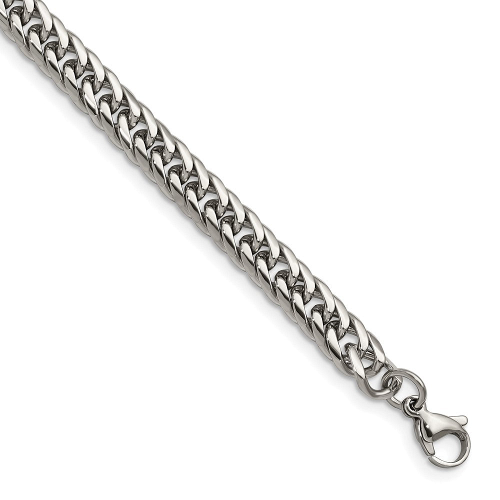 Chisel Stainless Steel Polished 9 inch Double Curb Chain Bracelet SRB1967-9
