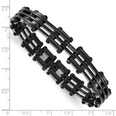 Stainless Steel Polished Black IP-plated Bracelet SRB216