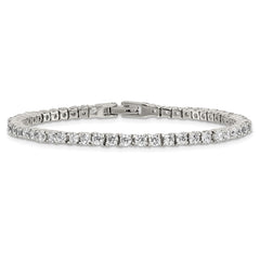 Chisel Stainless Steel Polished CZ 7.5 inch Tennis Bracelet SRB2202-7.5