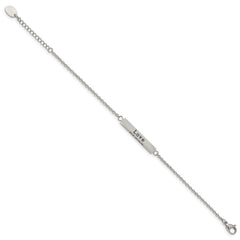 Chisel Stainless Steel Polished with CZ LOVE DREAM LAUGH Enjoy the little things 7 inch Bracelet with 1.5 inch Extension SRB2258-7