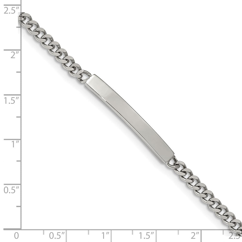 Chisel Stainless Steel Polished Flat Curb Chain 8.5 inch ID Bracelet SRB2267-8.5