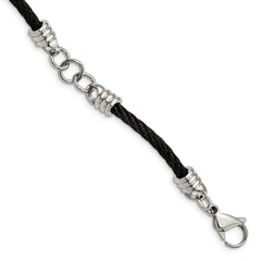 Chisel Stainless Steel Polished Black IP-plated Cable 9 inch Bracelet SRB249-9