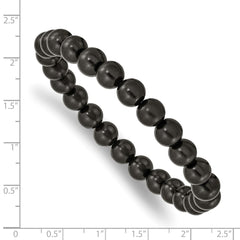 Chisel 8mm Black Wood Beaded Stretch Bracelet SRB2515