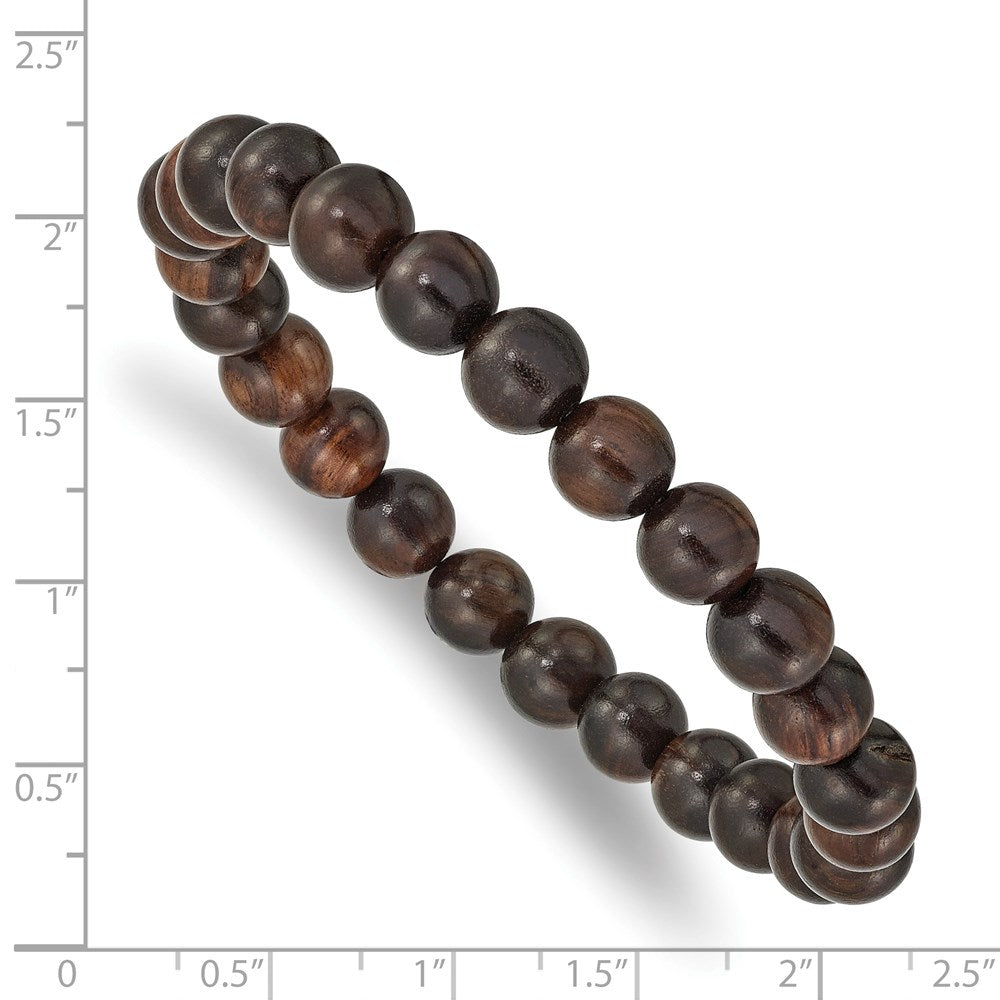 Chisel 8mm Red Sandalwood Beaded Stretch Bracelet SRB2516