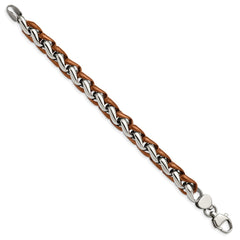 Chisel Stainless Steel Polished Brown IP-plated 8.25 inch Bracelet SRB2528-8.25