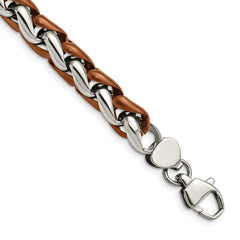 Chisel Stainless Steel Polished Brown IP-plated 8.25 inch Bracelet SRB2528-8.25