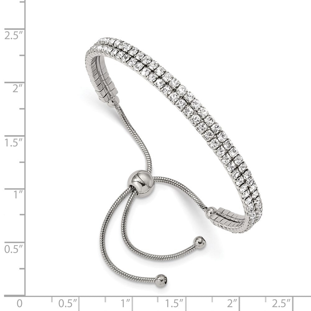 Chisel Stainless Steel Polished Preciosa Crystal Adjustable Bracelet SRB2560