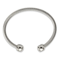 Chisel Stainless Steel Polished Cuff Bangle SRB257