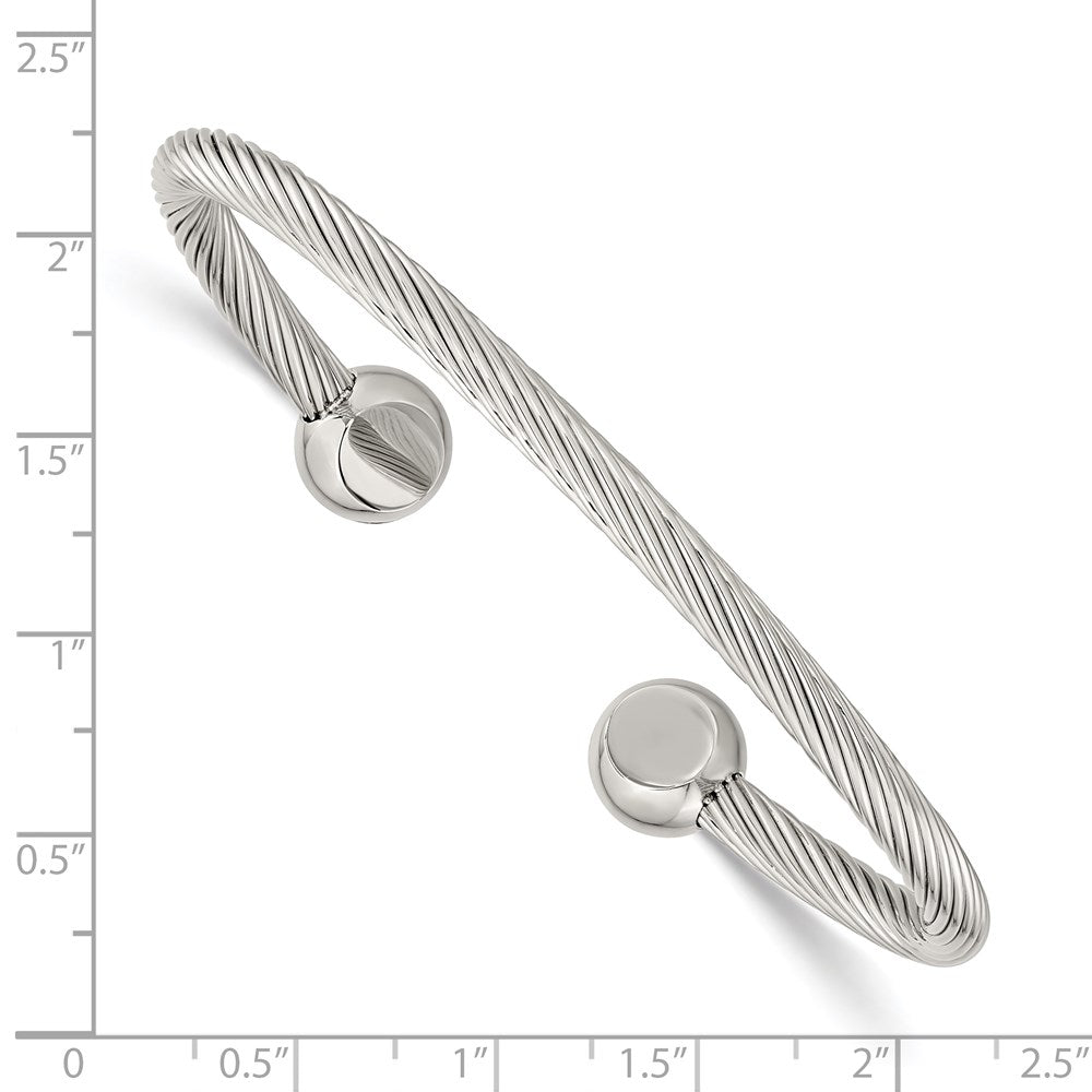 Chisel Stainless Steel Polished Cuff Bangle SRB257