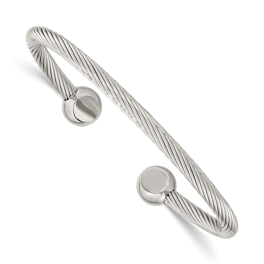 Chisel Stainless Steel Polished Cuff Bangle SRB257