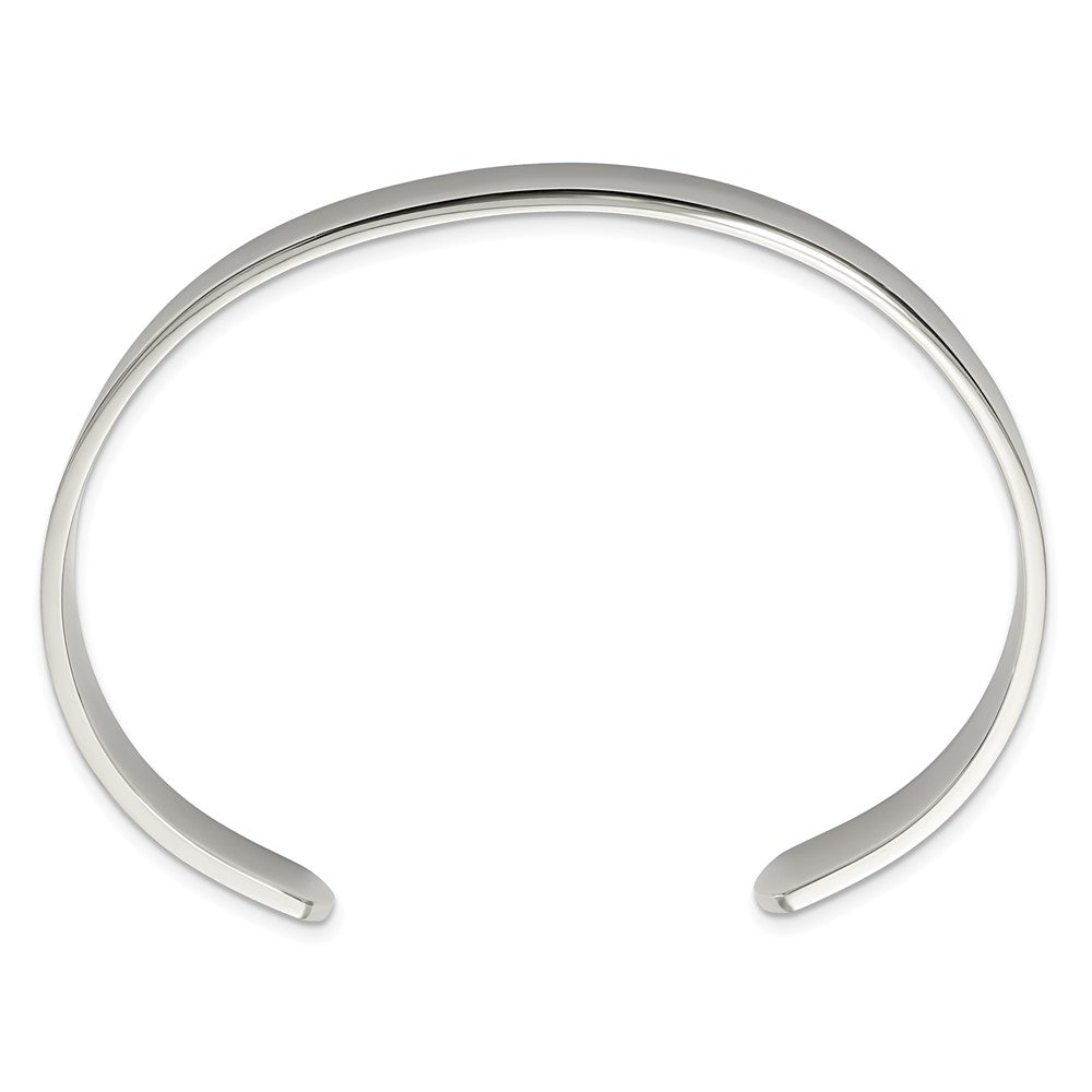 Chisel Stainless Steel Polished 9mm Cuff Bangle SRB260