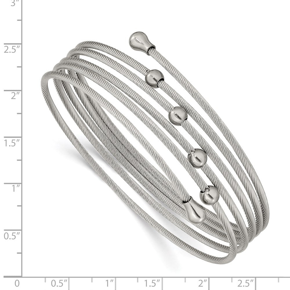 Chisel Stainless Steel Polished Flexible Coil Bangle SRB2602