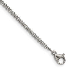 Chisel Stainless Steel Polished CZ Sideways Cross 6.25 inch Bracelet with 2 inch Extension SRB2617-6.25