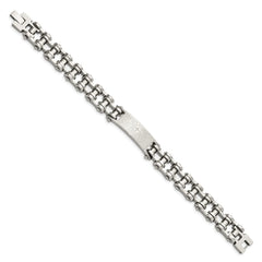 Chisel Stainless Steel Polished Spanish Lord's Prayer 9 inch Link ID Bracelet SRB2648-9