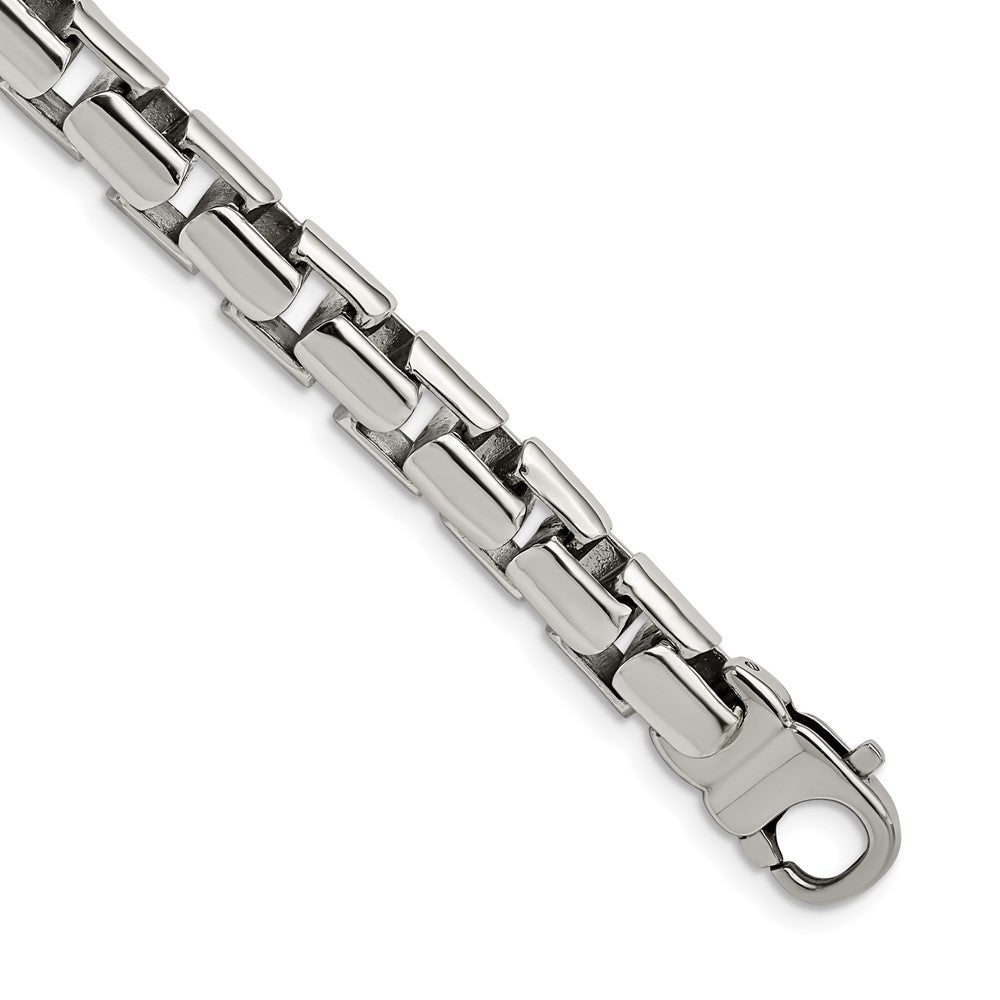 Chisel Stainless Steel Polished 8.5 inch Square Link Bracelet SRB2666-8.5