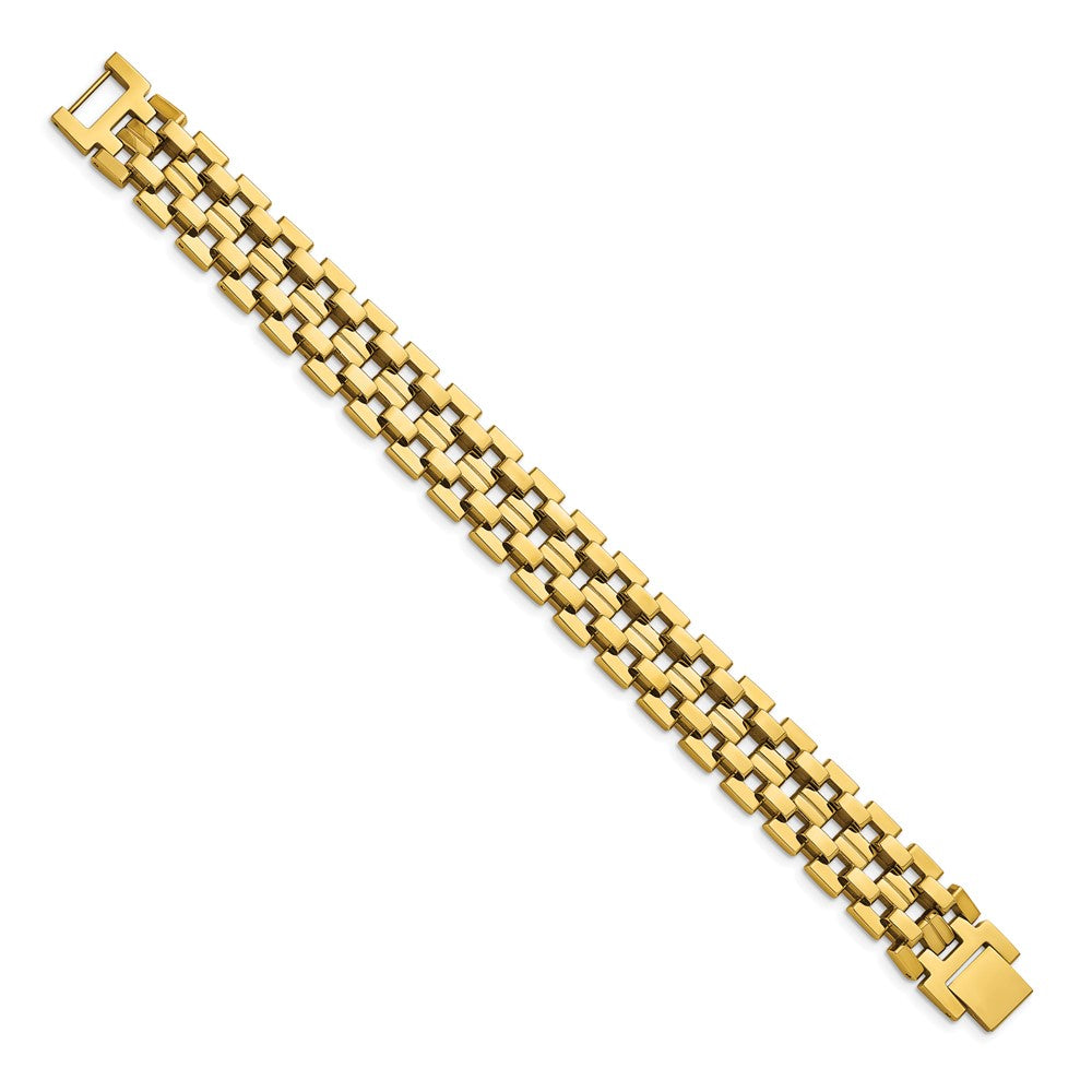 Chisel Stainless Steel Polished Yellow IP-plated 8.25 inch Link Bracelet SRB2667-8.25