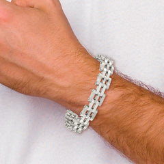 Chisel Stainless Steel Brushed and Polished 8.75 inch Link Bracelet SRB2669-8.75