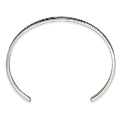Chisel Stainless Steel Polished and Enameled with Crystal LIVE IN THE MOMENT 3mm Cuff Bangle SRB2671