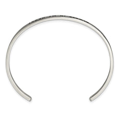 Chisel Stainless Steel Polished and Enameled with Crystal ALWAYS IN MY HEART 3mm Bangle SRB2672