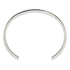 Chisel Stainless Steel Polished and Enameled with Crystal AND SO THE ADVENTURE BEGINS 3mm Bangle SRB2673