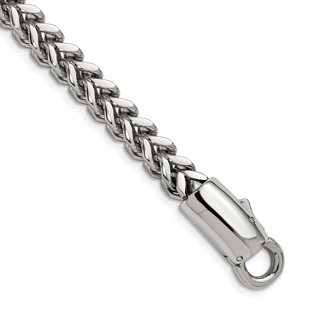 Chisel Stainless Steel Antiqued and Polished 8.5 inch Franco Link Bracelet SRB2767-8.5