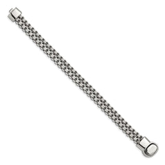 Chisel Stainless Steel Polished and Textured 8.75 inch Double Rolo Link Bracelet SRB2768-8.75