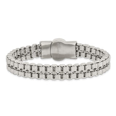 Chisel Stainless Steel Polished and Textured 8.75 inch Double Rolo Link Bracelet SRB2768-8.75