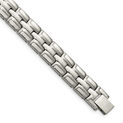 Chisel Stainless Steel Brushed and Polished 8.5 inch Link Bracelet SRB2778-8.5