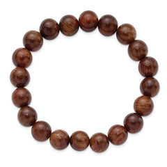 Chisel 10mm Burma Padauk Wood Beaded Stretch Bracelet SRB2804